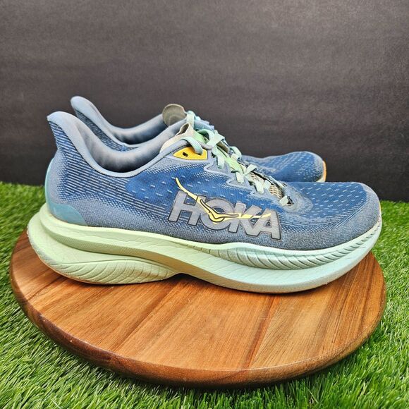 Hoka One One Mach 6 Shoes Mens Size 9.5 D Blue Athletic Running Walking Sneakers